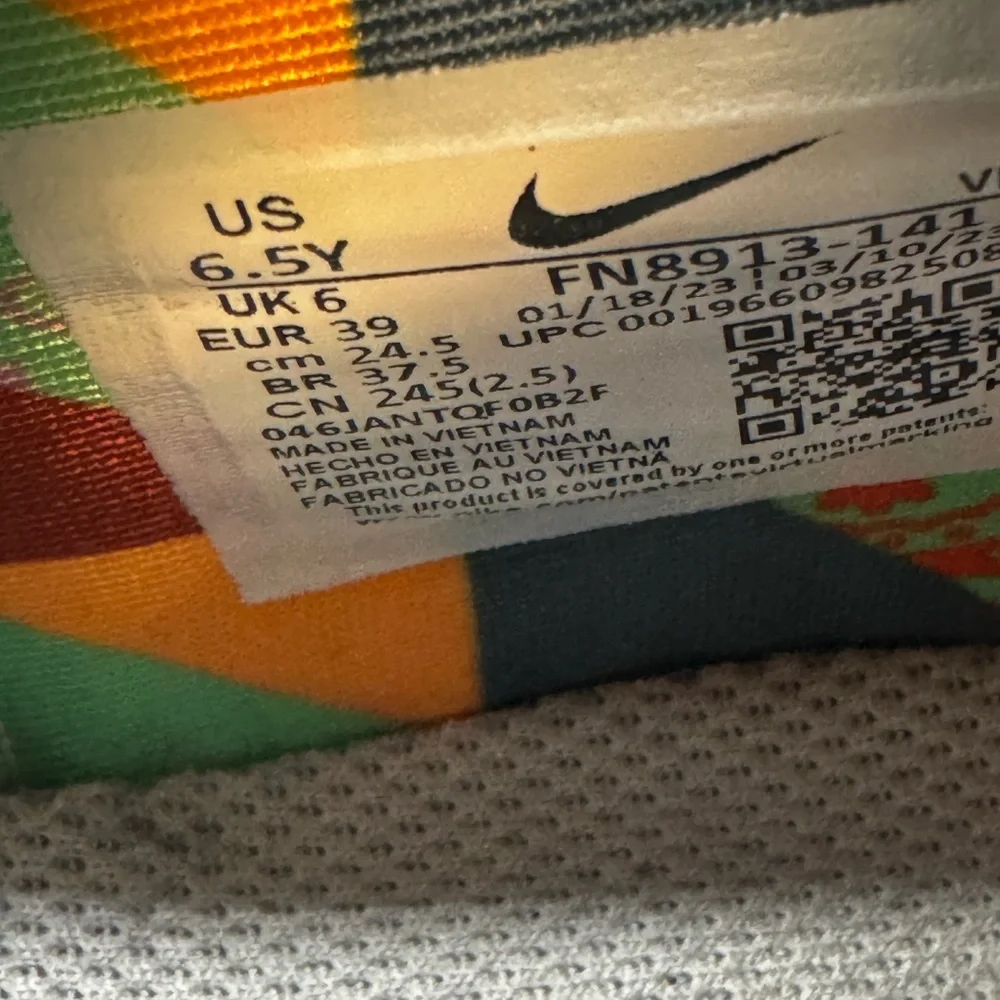 Nike Dunk Low Paisley Swoosh Cream Multi FN8913-141 Youth Size 6.5Y / Women 8